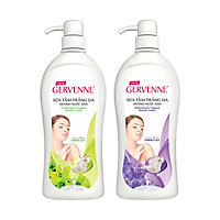 Gervenne Combo 2 Sữa tắm Trắng da Hương nước hoa Lily 900gr/chai (1 Green, 1 Purple)
