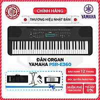 Đàn Organ điện tử/ Portable Keyboard - Yamaha PSR-E360 (PSR E360) - Màu đen - Hàng chính hãng