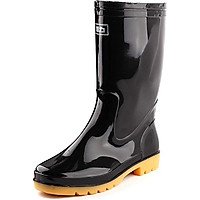 HUILI rain boots outdoor boots sets of shoes HXL807 mid calf black 39 yards