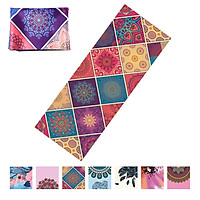 Travel Yoga Mat Foldable Ultra Thin Hot Yoga Mat Sweat Absorbent Anti Slip High-Grade Natural Suede for Travel Yoga and