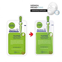 Hộp 10 Mặt nạ dưỡng da giảm mụn chiết xuất tràm trà Mediheal Teatree Solution Essential Mask Ex