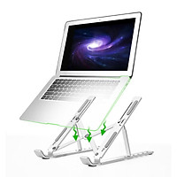 Giá Đỡ Laptop Nhôm Gấp Gọn, Laptop Stand Dùng Cho Máy Từ 11~17 inch, Có Thể Điều Chỉnh Nhiều Mức Độ Cao, Chất Liệu Hợp Kim Nhôm Cao Cấp