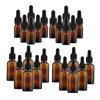 24 Pcs Glass Amber Essential Bottles Oils Dropper Eye Aromatherapy Pipette Vials