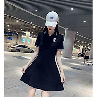 Đầm Nữ Polo Xòe Dáng Ngắn Cúc Cài Tay Bo Cộc Thêu Chữ RT 2 Màu Q067