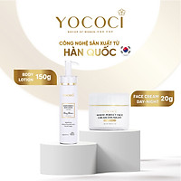 Bộ Kem dưỡng trắng da mặt và toàn thân Yococi giúp da trắng mịn, ngăn ngừa lão hóa, ngăn chặn ánh sáng xanh White Perfect Face Cream 20g, White Perfect Body Lotion 150g