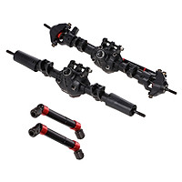 RC Car Front Rear Straight Complete Axle with 2pcs Metal Drive Shafts for 1/10 RC Crawler Axial SCX10 II 90046 90047