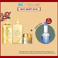 Bộ Ba Chăm Sóc Tóc Phục Hồi Ngăn Rụng Tóc TSUBAKI Gội Xả (490ml/chai) + Mặt Nạ Tóc Cao Cấp Phục Hồi Hư Tổn 180g