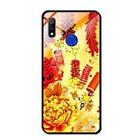 Ốp Lưng Kính Cường Lực cho Realme 3 Pro - 0405 FIREWORK - Hàng Chính Hãng