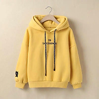 (HÌNH THẬT) ÁO KHOÁC HOODIE CHUI CỔ NỮ IN CHỮ NỔI FORM RỘNG CHÂT NỈ CỰC ĐẸP MẪU MỚI SIÊU HOT THỜI TRANG CAO CẤP MMH04