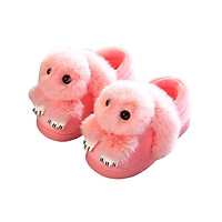 Giày bốt cổ thấp đế chống trượt kết hình mèo con đuôi dài màu hồng cho bé gái SR04