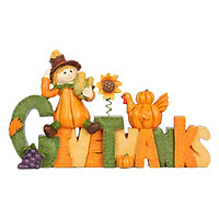 Tomfeel Thanksgiving Harvest Decor Fall Gift GIVETHANKS Ornament Resin Sculpture of Table, Fireplace Store and Counter