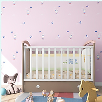 Cuộn 5m dài Decal Giấy dán tường 45cm rộng có sẵn keo THỎ HỒNG THẢ DIỀU ( tặng 1 miết gạt to )