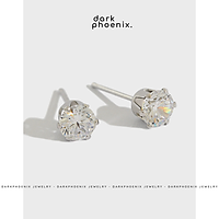 Khuyên tai bạc Darkphoenix đính đá thời thượng Ulzzang nhiều size - HT01