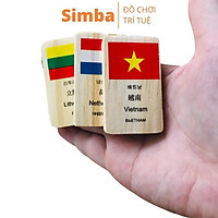 Cờ 100 quân cờ bằng gỗ đồ chơi cờ gỗ hình các nước quốc gia trên thế giới