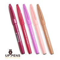 Combo 5 bút lông đầu cọ viết calligraphy Pentel Fude Touch Brush Sign Pen - UP.PENS COLLECTION - Pink & Brown Colors