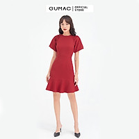 Đầm dáng xòe đuôi cá nhún vai GUMAC DB623