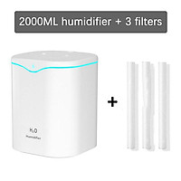 Máy Tạo Độ Ẩm Không Khí Đôi Vòi Phun 2L Ẩm Khuếch Tán USB Hương Thơm Máy Khuếch Tán Tinh Dầu Lộc Coloful LED Siêu Âm Khuếch Tán Hương Thơm