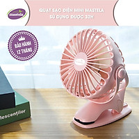Quạt sạc mini - pin trâu thời gian lên tới 32h, 6400 mAH chính hãng MASTELA - cầm tay - kẹp xe đẩy cho bé, để bàn
