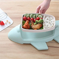 Tập Đi Cho Bé Món Ăn Môi Trường Hoạt Hình Máy Bay Hình Tấm Tách Ra Con Thực Phẩm Tấm Trẻ Em Chén Ăn Bộ Đồ Ăn Khay