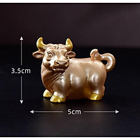 Mô hình trâu vàng tân sửu trang trí tiểu cảnh, terrarium quà tặng trang trí