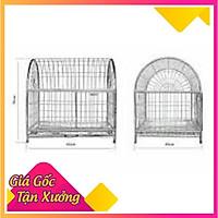 Lồng chó mèo bằng inox khổ 50*40*55- chuồng nuôi chó mèo mái vòm