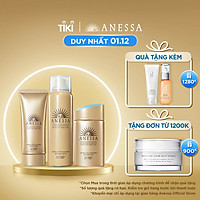 Bộ sản phẩm Kem chống nắng Anessa bảo vệ hoàn hảo cho da mặt và toàn thân (Gold Milk 60ml + Gold Gel 90g + Gold Spray 60g)