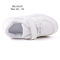 Giày trắng trẻ em GA15 - Giầy thể thao trắng cho bé trai bé gái da mềm khỏe khoắn năng động chống trơn đi học biểu diễn