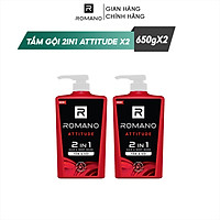 Combo 2 Tắm gội 2 trong 1 Romano hương nước hoa 650g/chai