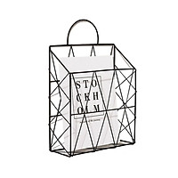 Nordic Style Iron Wall-Mounted Hanging Rack Magazine Newspaper Book Storage Shelf Organizer Home Wall Decoration Rack