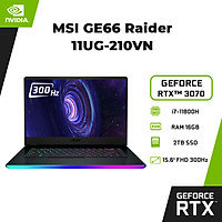 Laptop MSI GE66 Raider 11UG-210VN (Core i7-11800H/ 16GB (8GB x2) DDR4 3200MHz/ 2TB SSD M.2 NVMe PCIe Gen4x4/ RTX 3070 8GB GDDR6/ 15.6 FHD IPS, 300Hz/ Win10) - Hàng Chính Hãng