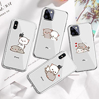 Ốp viền dẻo sticker cặp đôi mèo chibi phong cách dành cho iphone 6s / 6 plus / 6s / 6s plus / se / 7 / 7 plus / 8 / 8 plus - PC158