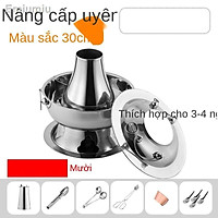 ♟giả dày Nồi lẩu than inox kiểu cổ Nồi chuyên dùng cho bếp