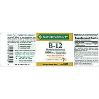 Viên Uống Nature's Bounty Bổ Sung Vitamin B12 Hỗ Trợ Trao Đổi Chất Và Hệ Thân Kinh 1000mcg (60 Viên)
