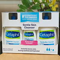 Bộ sữa rửa mặt Cetaphil Gentle Skin Cleanser (2 chai 591ml và 1 chai 118ml) - Nhập khẩu Mỹ