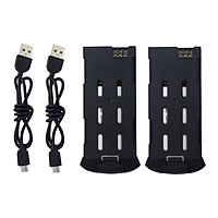 【COD】 2pcs 3.7v 500mah Lithium Battery With Charging Cable For Hs340 Quadcopter Accessories Rc Drone Battery
