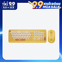 Bộ bàn phím và chuột không dây DSFY .Combo Bàn Phím và Chuột Không Dây Siêu Dễ Thương màu vàng