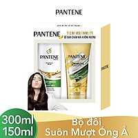 Bộ Đôi PANTENE Suôn Mượt Óng Ả Dầu Gội 300ml + Kem Xả 3 Phút Diệu Kỳ 150ml