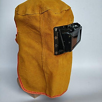 Leather Hood Welding Helmet Masks Eye Face Protection with Clear Glasses
