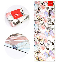 Li Ning (LI-NING) suede yoga mat dry and wet non-slip absorbent soft rebound yoga mat natural rubber thin mat fitness mat men and women sports mat LBDM836-1 butterfly dream