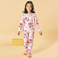 Bộ đồ dài tay mặc nhà cotton giấy cho bé gái U1013 - Unifriend Hàn Quốc, Cotton Organic