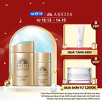 Bộ Đôi Kem chống nắng dưỡng da dạng sữa kiềm dầu khô thoáng hoàn hảo siêu tiết kiệm Anessa Gold Milk 60ml + Gold Milk 20ml