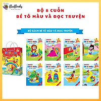 Bộ sách bé tập tô và đọc truyện- Truyện cổ tích thế giới song ngữ Việt Anh bộ 8 cuốn