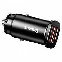 Tẩu sạc nhanh Baseus Square Metal 2 USB Car Charger (30W, PD/ QC 4.0/ SCP/ AFC, Quick Charger) - Hàng chính hãng