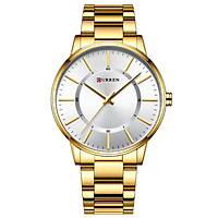 CURREN Men's Quartz Watch with Stainless Steel Strap Fashion Multifunction Wristwatch 3ATM Watches
