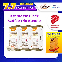 Combo 3 Hộp Viên Nén Cà Phê Rang Xay Cao Cấp Killiney Kespresso Black Coffee - Tương Thích Máy Pha Cà Phê Nespresso - (3 Hộp X 10 Viên)