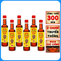 Thùng 6 chai nước mắm nhỉ cá cơm vàng ruột đỏ Làng Chài Xưa 525ml/chai cá ngon vùng nước trồi 300 năm truyền thống