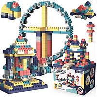Bộ xếp hình lego 260 chi tiết tặng kèm quạt mini 7 cánh 3 tốc độ (màu ngẫu nhiên)