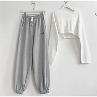 quần jogger nữ spun da cá năng động hai màu