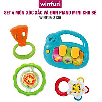 Đồ chơi Set 4 xúc sắc đồ chơi cầm tay gặm nướu Khu vườn của bé Winfun 3207 - 3130 - 3131 - tặng đồ chơi tắm 2 món