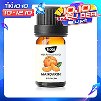 Tinh Dầu Vỏ Quýt Kobi - Tinh Dầu Thiên Nhiên Nguyên Chất, Tinh Dầu Xông Phòng, Giúp Giảm Stress, Xua Đuổi Côn Trùng Và Khử Mùi Hiệu Quả, Thích Hợp Dùng Với Đèn Xông Và Máy Khuếch Tán Tinh Dầu (5ml)
